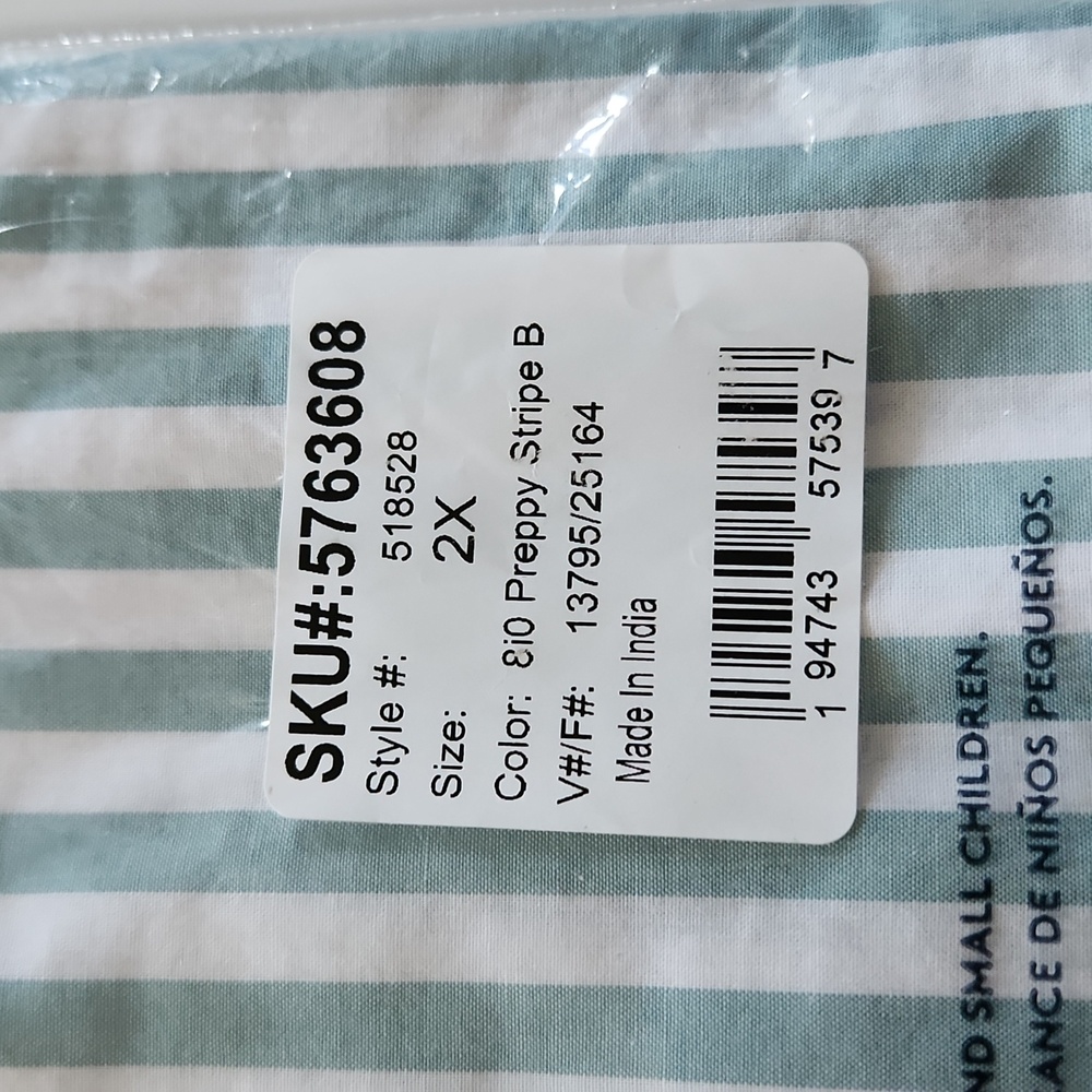 Lands' End multicolor stripe tunic preppy poplin longsleeve NWT size 2X - Picture 4 of 5